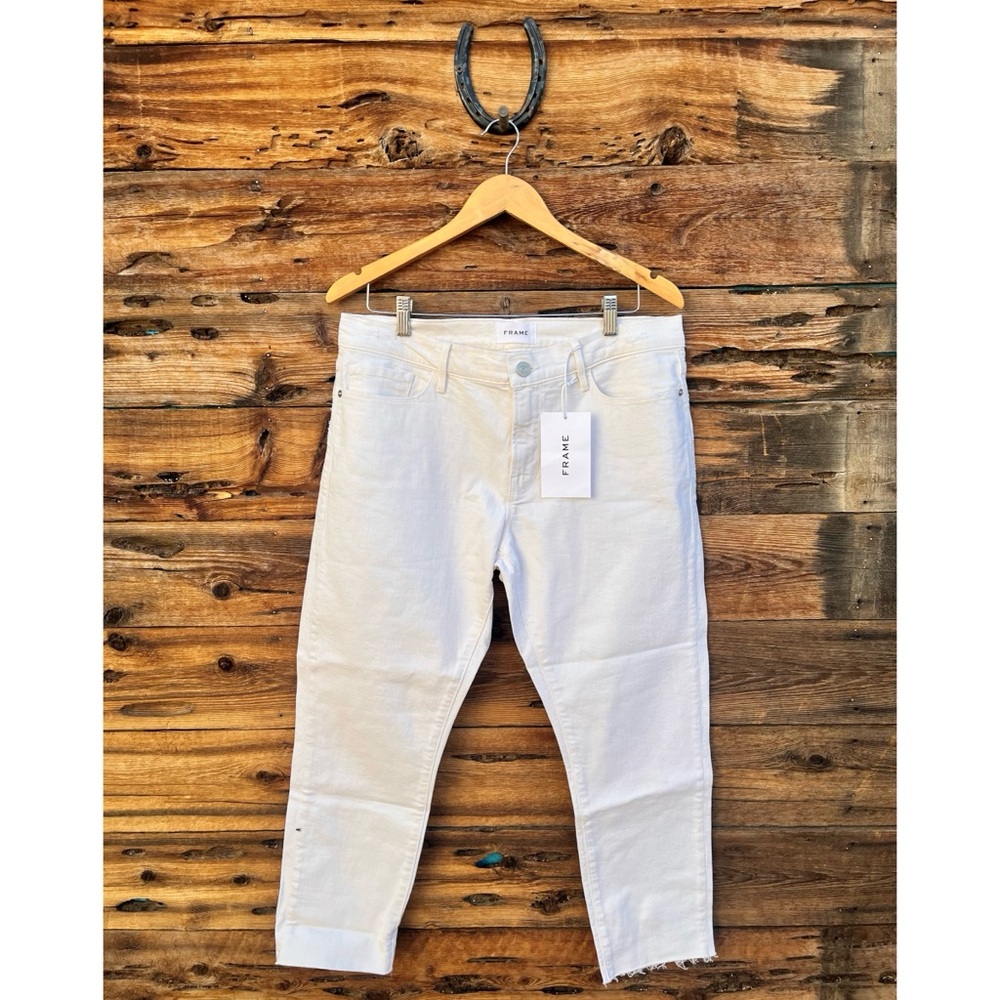 FRAME | Le Garcon Boyfriend White Cropped Jeans NWT 31